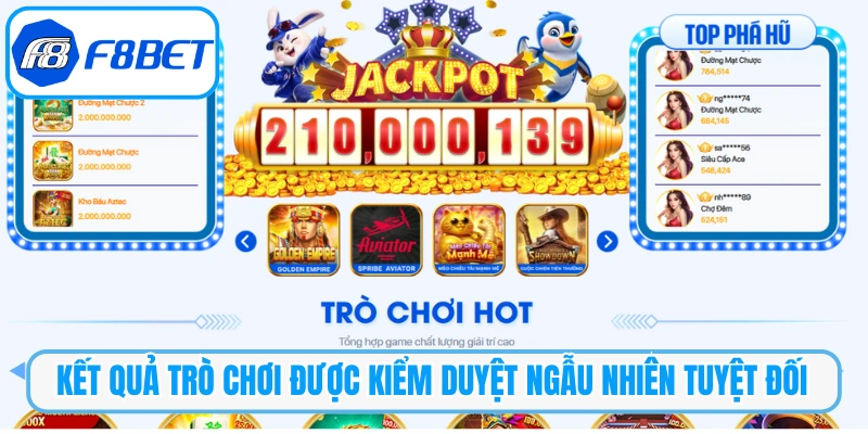 Kết quả trò chơi được kiểm duyệt ngẫu nhiên tuyệt đối