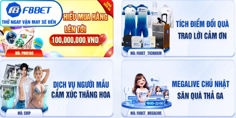 Khuyến Mãi & Bonus Casino F8BET thông qua quà tặng đặc biệt